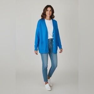 J. Jill Button Front Pocket Cardigan Turquoise Size Medium